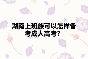湖南上班族可以怎樣備考成人高考？