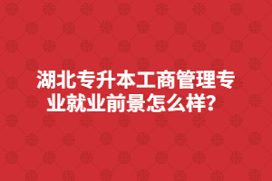 湖北專升本工商管理專業(yè)就業(yè)前景怎么樣？