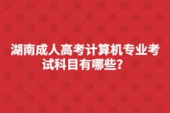 湖南成人高考計(jì)算機(jī)專業(yè)考試科目有哪些？