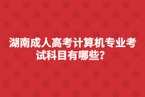 湖南成人高考計(jì)算機(jī)專業(yè)考試科目有哪些？