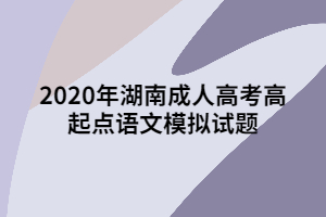 2020年湖南成人高考高起點(diǎn)語(yǔ)文模擬試題十