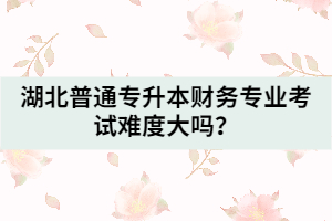 湖北普通專升本財務(wù)專業(yè)考試難度大嗎？