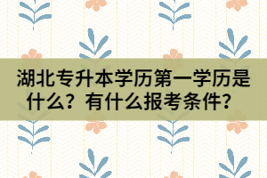 湖北統(tǒng)招專升本學(xué)歷第一學(xué)歷是什么？有什么報考條件？