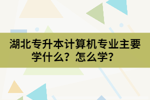 湖北專(zhuān)升本計(jì)算機(jī)專(zhuān)業(yè)主要學(xué)什么？怎么學(xué)？
