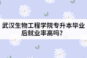 武漢生物工程學(xué)院專升本畢業(yè)后就業(yè)率高嗎？