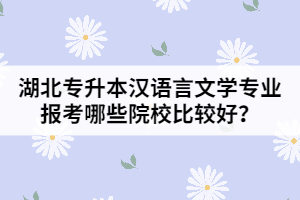 湖北專升本漢語言文學專業(yè)報考哪些院校比較好？