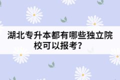 湖北專升本都有哪些獨(dú)立院?？梢詧?bào)考？