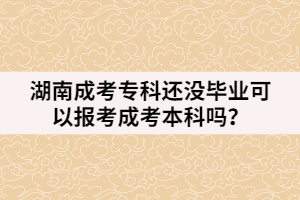 湖南成考專科還沒畢業(yè)可以報考成考本科嗎？