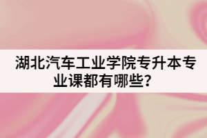 湖北汽車(chē)工業(yè)學(xué)院專升本專業(yè)課都有哪些？