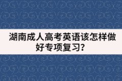 湖南成人高考英語該怎樣做好專項(xiàng)復(fù)習(xí)？