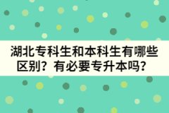 湖北專科生和本科生有哪些區(qū)別？有必要專升本嗎？