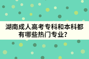 湖南成人高考?？坪捅究贫加心男衢T專業(yè)？