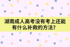 湖南成人高考沒(méi)有考上還能有什么補(bǔ)救的方法？