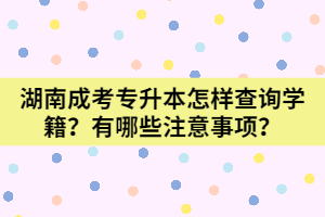 湖南成考專升本怎樣查詢學(xué)籍？有哪些注意事項？