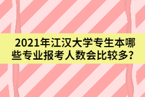 2021年江漢大學(xué)專生本哪些專業(yè)報(bào)考人數(shù)會(huì)比較多？