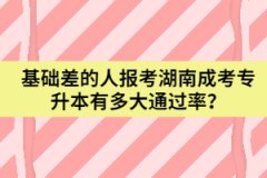 基礎(chǔ)差的人報考湖南成考專升本有多大通過率？