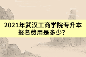 2021年武漢工商學(xué)院專升本報(bào)名費(fèi)用是多少？
