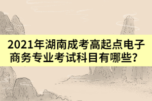 2021年湖南成人高考高起點電子商務專業(yè)考試科目有哪些？