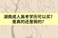 湖南成人高考學(xué)歷可以買？是真的還是假的？