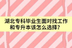 湖北?？飘厴I(yè)生面對找工作和專升本該怎么選擇？