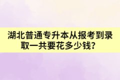 湖北普通專升本從報考到錄取一共要花多少錢？
