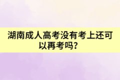 湖南成人高考沒有考上還可以再考嗎？