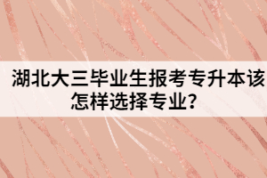 湖北大三畢業(yè)生報考專升本該怎樣選擇專業(yè)？