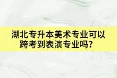 湖北專升本美術(shù)專業(yè)可以跨考到表演專業(yè)嗎？