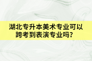 湖北專升本美術專業(yè)可以跨考到表演專業(yè)嗎？