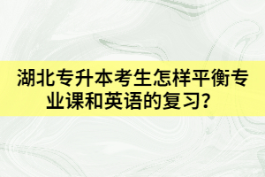 湖北專升本考生怎樣平衡專業(yè)課和英語的復(fù)習(xí)？