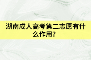 湖南成人高考第二志愿有什么作用？