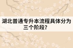 湖北普通專升本流程具體分為三個(gè)階段？