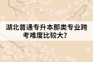湖北普通專升本那類專業(yè)跨考難度比較大？