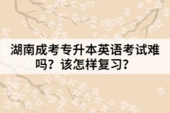 湖南成考專升本英語考試難嗎？該怎樣復(fù)習？