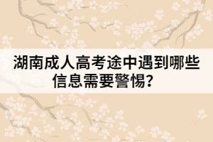 湖南成人高考途中遇到哪些信息需要警惕？