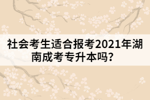 社會考生適合報考2021年湖南成考專升本嗎？