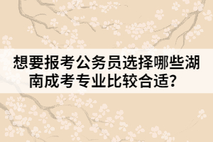 想要報考公務(wù)員選擇哪些湖南成考專業(yè)比較合適？