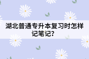 湖北普通專升本復(fù)習(xí)時怎樣記筆記？