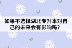 如果不選擇湖北專升本對(duì)自己的未來(lái)會(huì)有影響嗎？