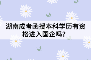 湖南函授本科學歷有資格進入國企嗎？