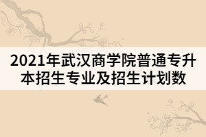 2021年武漢商學(xué)院普通專升本招生專業(yè)及招生計劃數(shù)