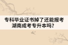 ?？飘厴I(yè)證書掉了還能報(bào)考湖南成考專升本嗎？