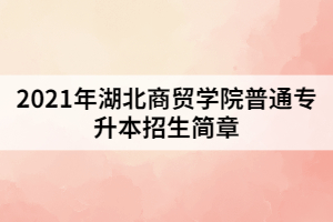 2021年湖北商貿(mào)學(xué)院普通專(zhuān)升本招生簡(jiǎn)章