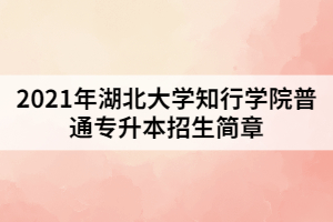 2021年湖北大學(xué)知行學(xué)院普通專升本招生簡章