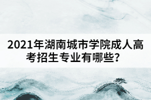 2021年湖南城市學(xué)院成人高考招生專業(yè)有哪些？