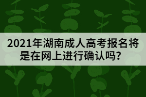 2021年湖南成人高考報(bào)名將是在網(wǎng)上進(jìn)行確認(rèn)嗎？