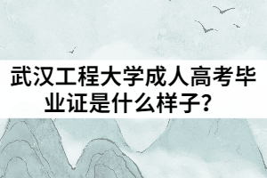 武漢工程大學成人高考畢業(yè)證是什么樣子？