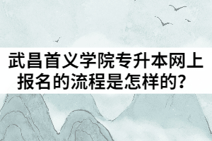 2021年武昌首義學(xué)院普通專(zhuān)升本網(wǎng)上報(bào)名的流程是怎樣的？