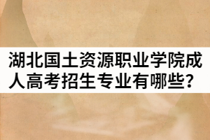 2021年湖北國土資源職業(yè)學院成人高考招生專業(yè)有哪些？