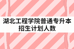2021年湖北工程學院普通專升本招生計劃人數(shù)共1450人